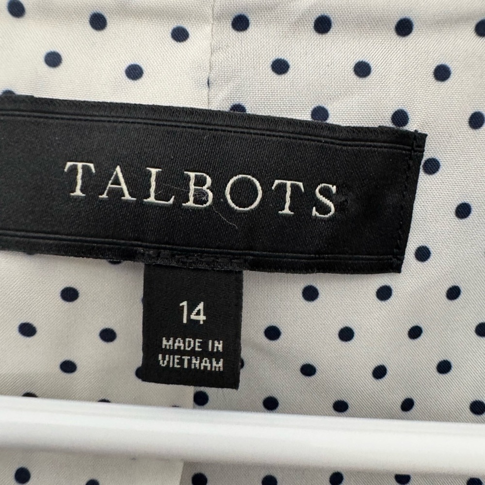 Talbots Jacket Womens 14 Blue Blazer Cotton Lightweight Colorful Academic - Picture 4 of 13